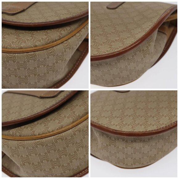 CELINE Macadam Canvas Shoulder Bag PVC Beige Gold - Picture 15 of 15